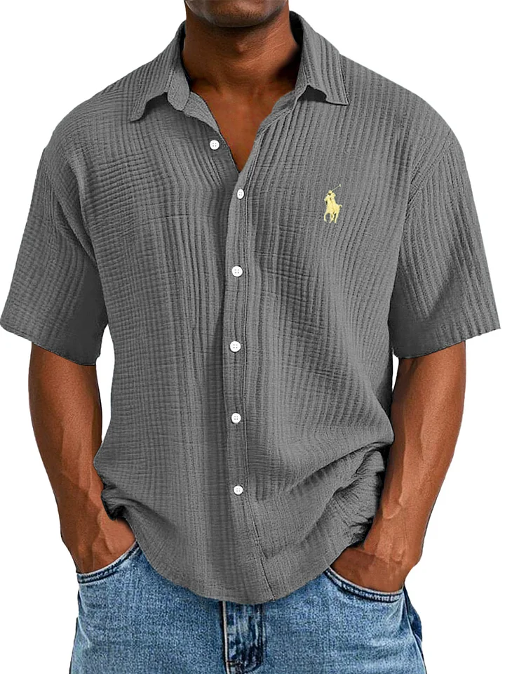 Camicia Estiva Casual, Larga e Confortevole a Maniche Corte per Uomo