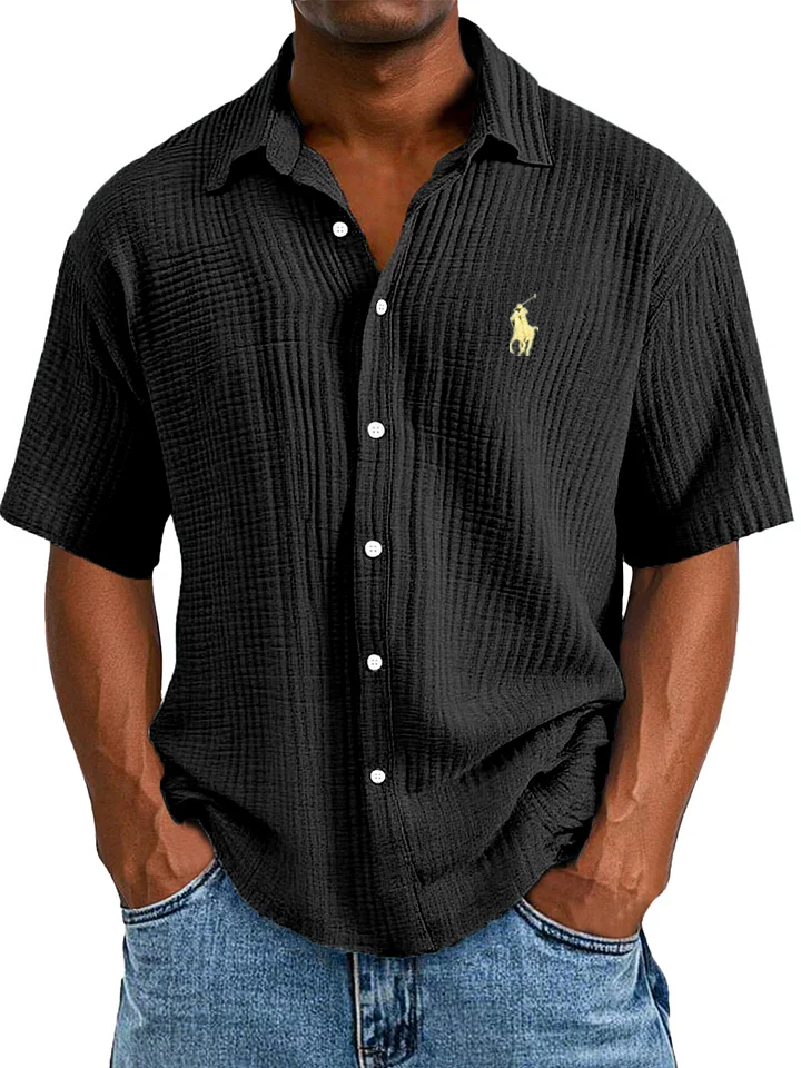 Camicia Estiva Casual, Larga e Confortevole a Maniche Corte per Uomo