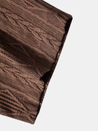 Camicia Cubana Jacquard Geometrico & Pantaloni in Lino a Gamba Dritta