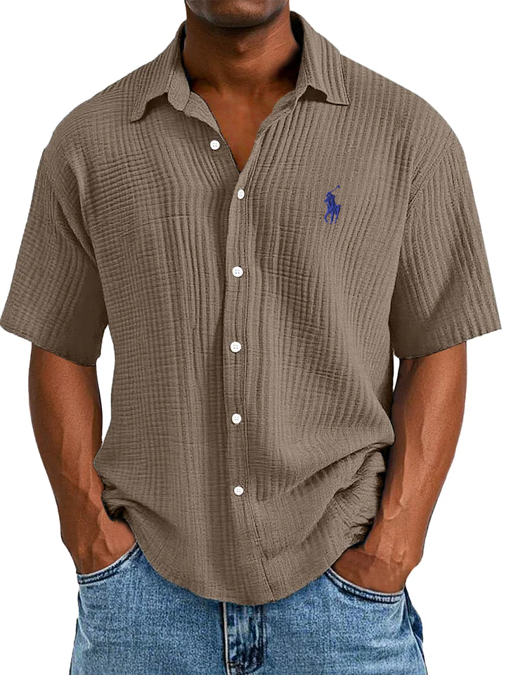 Camicia Estiva Casual, Larga e Confortevole a Maniche Corte per Uomo