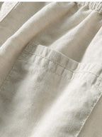 Camicia Cubana Jacquard Geometrico & Pantaloni in Lino a Gamba Dritta
