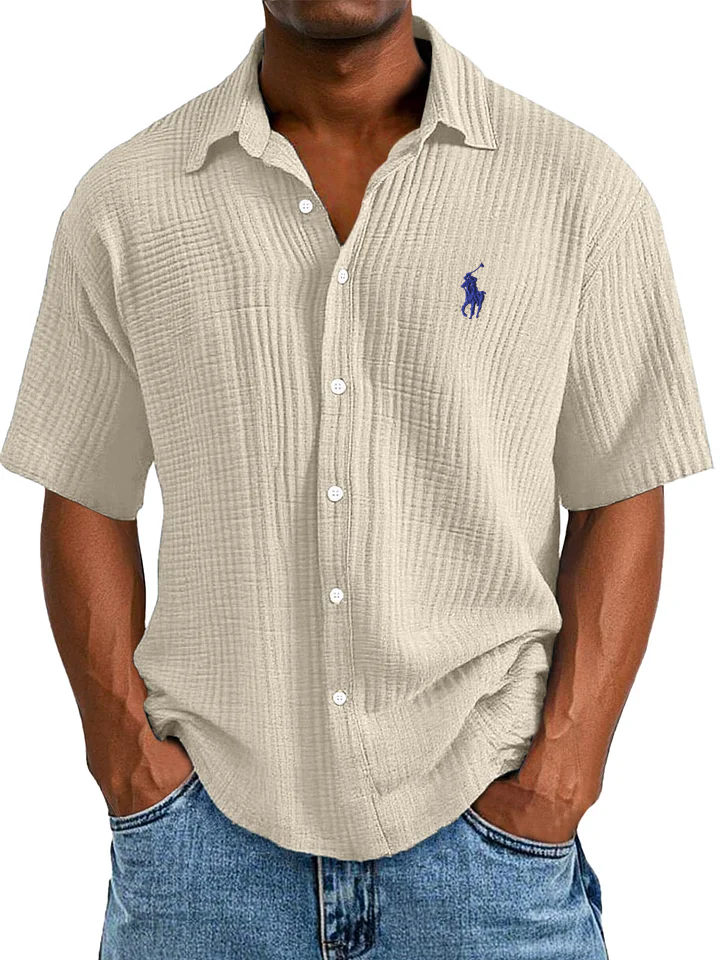 Camicia Estiva Casual, Larga e Confortevole a Maniche Corte per Uomo