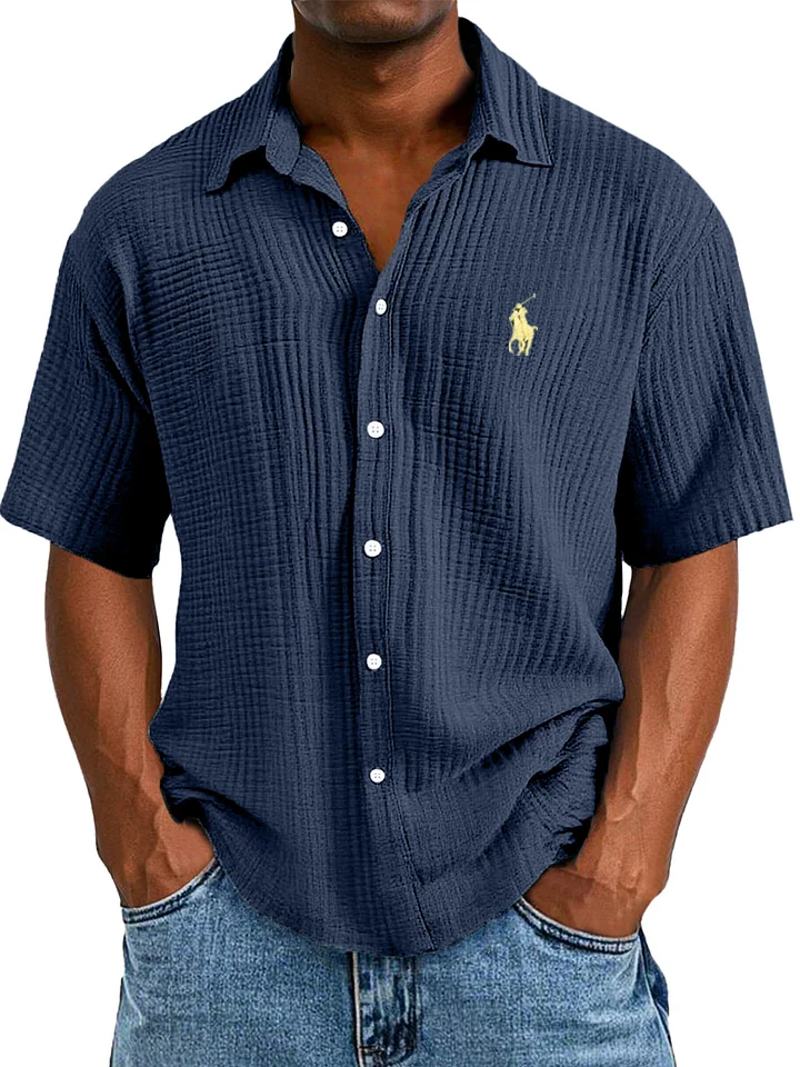 Camicia Estiva Casual, Larga e Confortevole a Maniche Corte per Uomo