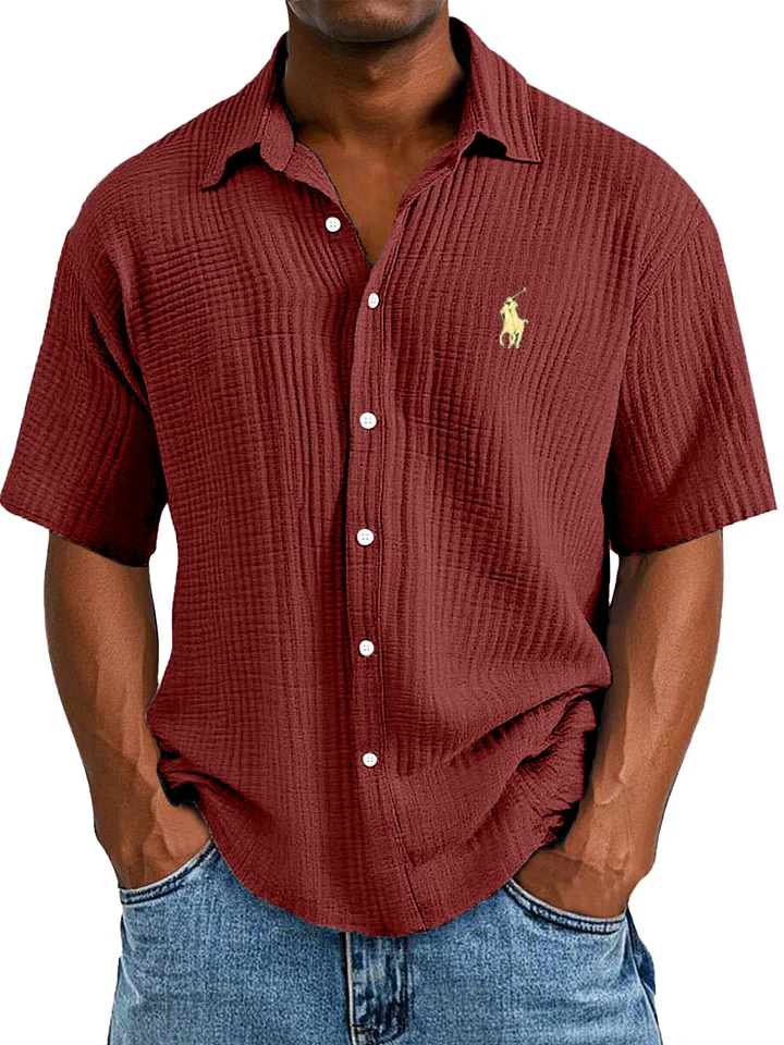 Camicia Estiva Casual, Larga e Confortevole a Maniche Corte per Uomo