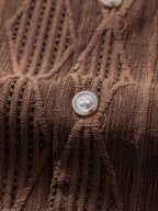 Camicia Cubana Jacquard Geometrico & Pantaloni in Lino a Gamba Dritta