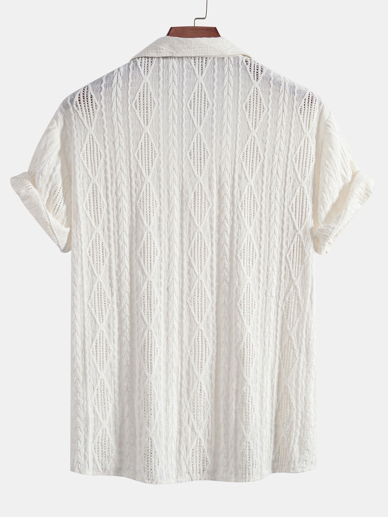 Camicia Cubana Jacquard Geometrico & Pantaloni in Lino a Gamba Dritta
