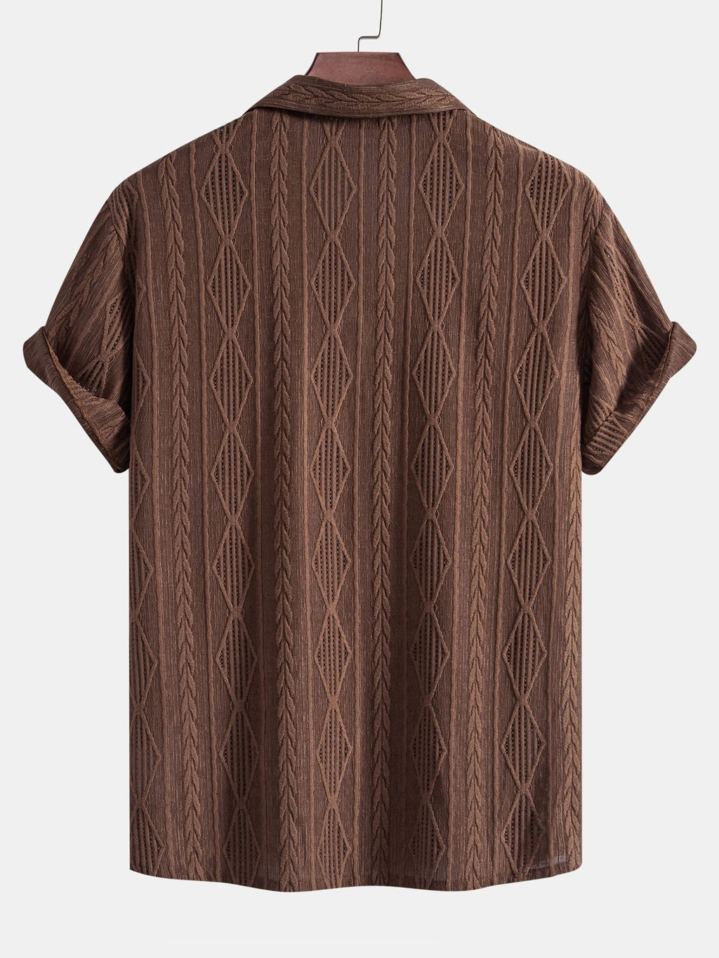 Camicia Cubana Jacquard Geometrico & Pantaloni in Lino a Gamba Dritta